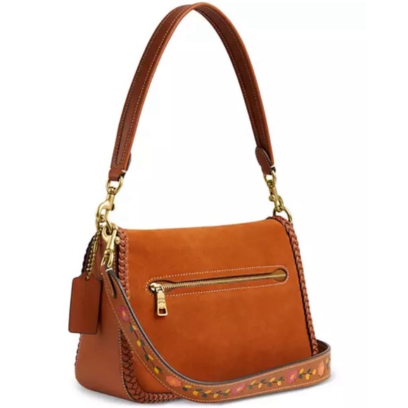 Coach Braided Trim Mixed Leather with Suede Flap Soft Tabby Shoulder Bag NWT - Picture 3 of 17